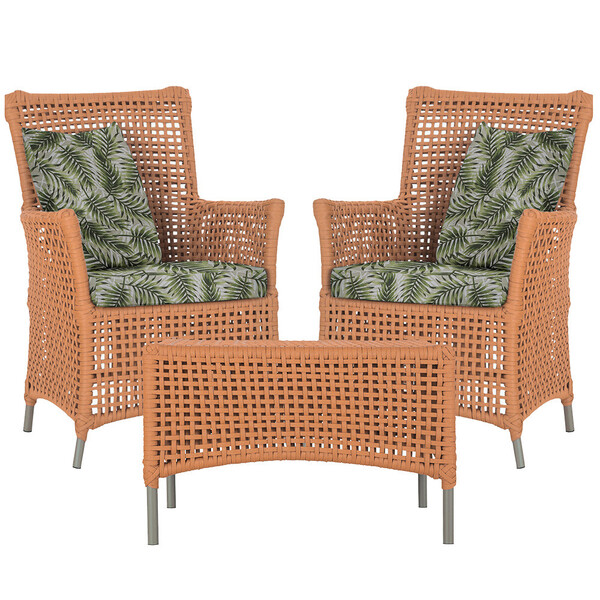 2 Poltronas E 1 Mesa Igapó Em Alumínio Pintura Fendi Corda Ná