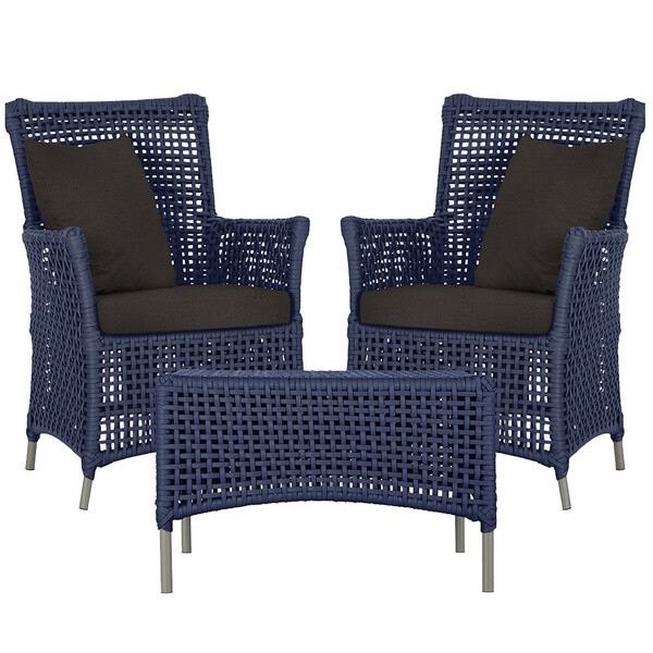 2 Poltronas E 1 Mesa Igapó Em Alumínio Pintura Fendi Corda Ná