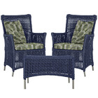 2 Poltronas E 1 Mesa Igapó Em Alumínio Pintura Fendi Corda Ná