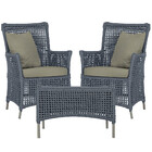 2 Poltronas E 1 Mesa Igapó Em Alumínio Pintura Fendi Corda Ná