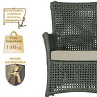 2 Poltronas E 1 Mesa Igapó Em Alumínio Pintura Fendi Corda Ná