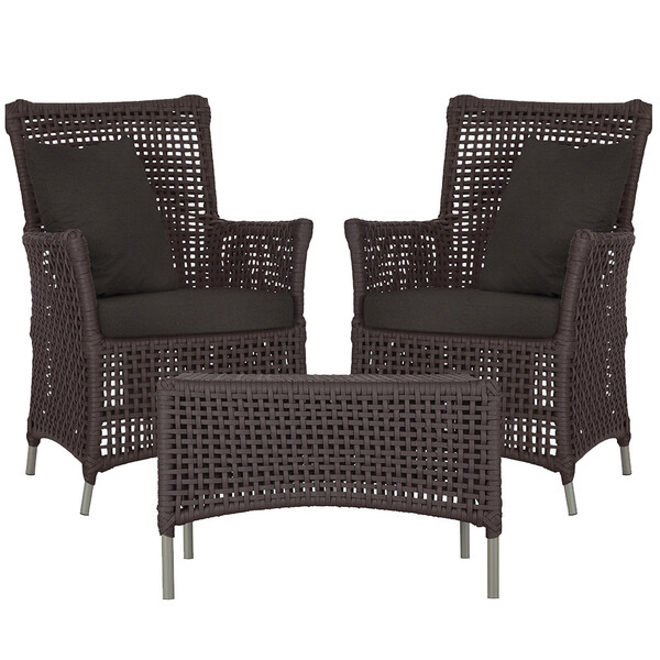 2 Poltronas E 1 Mesa Igapó Em Alumínio Pintura Fendi Corda Ná