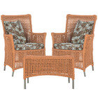 2 Poltronas E 1 Mesa Igapó Em Alumínio Pintura Fendi Corda Ná