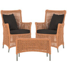 2 Poltronas E 1 Mesa Igapó Em Alumínio Pintura Fendi Corda Ná