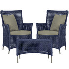 2 Poltronas E 1 Mesa Igapó Em Alumínio Pintura Fendi Corda Ná