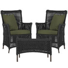 2 Poltronas E 1 Mesa Igapó Em Alumínio Pintura Marrom Corda N