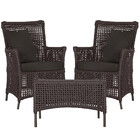 2 Poltronas E 1 Mesa Igapó Em Alumínio Pintura Marrom Corda N