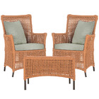 2 Poltronas E 1 Mesa Igapó Em Alumínio Pintura Marrom Corda N