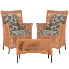 2 Poltronas E 1 Mesa Igapó Em Alumínio Pintura Marrom Corda N