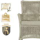 2 Poltronas E 1 Mesa Igapó Em Alumínio Pintura Marrom Corda N