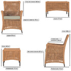 2 Poltronas E 1 Mesa Igapó Em Alumínio Pintura Marrom Corda N