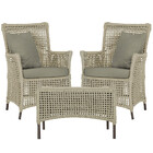 2 Poltronas E 1 Mesa Igapó Em Alumínio Pintura Marrom Corda N