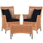 2 Poltronas E 1 Mesa Igapó Em Alumínio Pintura Marrom Corda N