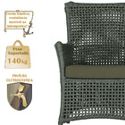 2 Poltronas E 1 Mesa Igapó Em Alumínio Pintura Marrom Corda N