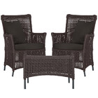 2 Poltronas E 1 Mesa Igapó Em Alumínio Pintura Preta Corda Ná