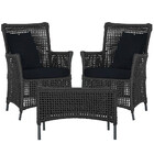 2 Poltronas E 1 Mesa Igapó Em Alumínio Pintura Preta Corda Ná