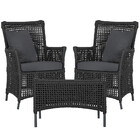 2 Poltronas E 1 Mesa Igapó Em Alumínio Pintura Preta Corda Ná