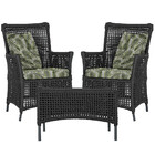 2 Poltronas E 1 Mesa Igapó Em Alumínio Pintura Preta Corda Ná