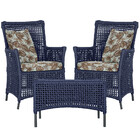 2 Poltronas E 1 Mesa Igapó Em Alumínio Pintura Preta Corda Ná