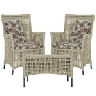 2 Poltronas E 1 Mesa Igapó Em Alumínio Pintura Preta Corda Ná