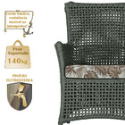 2 Poltronas E 1 Mesa Igapó Em Alumínio Pintura Preta Corda Ná