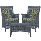 2 Poltronas E 1 Mesa Igapó Em Alumínio Pintura Preta Corda Ná