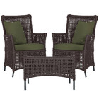 2 Poltronas E 1 Mesa Igapó Em Alumínio Pintura Preta Corda Ná