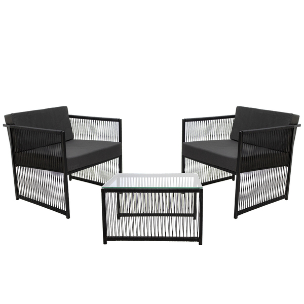 2 Poltronas E Mesa De Centro Santiago Fio Fibra Sintética Fer