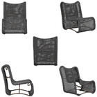 2 Poltronas E Mesa Texas Em Alumínio Pintura Preta Corda Náut