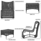 2 Poltronas E Mesa Texas Em Alumínio Pintura Preta Corda Náut