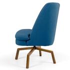 2 Poltronas Ka Madeira Pérsia B170 Suede Azul