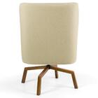 2 Poltronas Ka Madeira Pérsia C129 Linho Bege Escuro