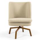 2 Poltronas Ka Madeira Pérsia C129 Linho Bege Escuro