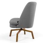 2 Poltronas Ka Madeira Pérsia C416 Linho Cinza Escuro