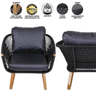 2 Poltronas Milão Com Mesa Em Corda Náutica, Alumínio Com Pin