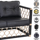 2 Poltronas Namoradeira + Mesa Centro Trama Original, Alumíni