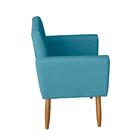 2 Poltronas Sala Estar Escritório Nina E Puff Sófia Turquesa