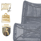 2 Poltronas Texas Em Alumínio Corda Náutica Pintura Preta Tra