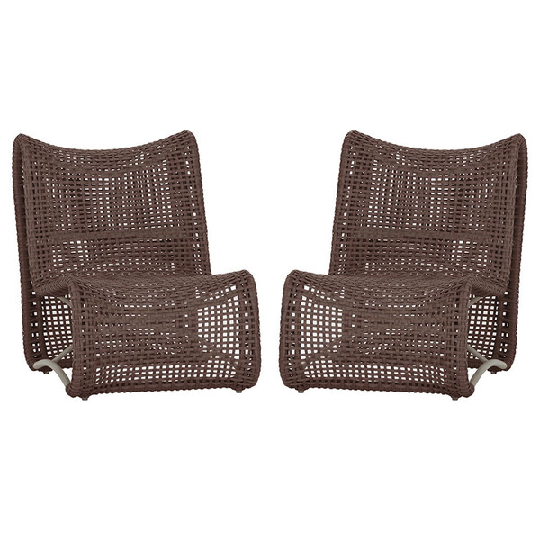 2 Poltronas Texas Em Alumínio Pintura Fendi Corda Náutica Tra