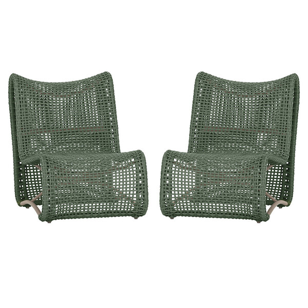 2 Poltronas Texas Em Alumínio Pintura Fendi Corda Náutica Tra