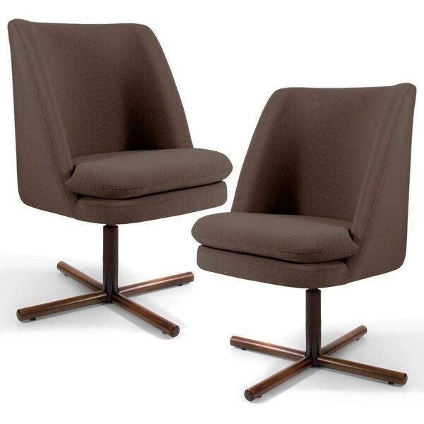 2 Poltronas Xis Madeira Pérsia B-261 Suede Marrom Claro