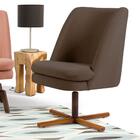 2 Poltronas Xis Madeira Pérsia B-261 Suede Marrom Claro