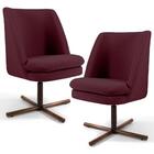 2 Poltronas Xis Madeira Pérsia B-278 Suede Marsala