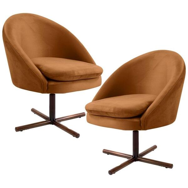 2 Poltronas Xis Madeira Rafa B-262 Veludo Telha