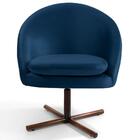 2 Poltronas Xis Madeira Rafa B-304 Veludo Azul Marinho