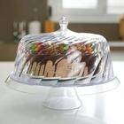 2 Porta Bolos Boleira Com Cúpula E Pé 34cm Transparente Torta