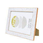 2 Porta Retrato Violeta Detalhe Tipo Mármore Branco 15x20cm C