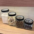 2 potes de vidro 800ml tampa metal preta gastro lyor porta ma