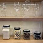 2 potes de vidro 800ml tampa metal preta gastro lyor porta ma