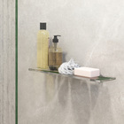 2 Prateleiras Retas Simples Vidro Incolor 40x10cm Sensea